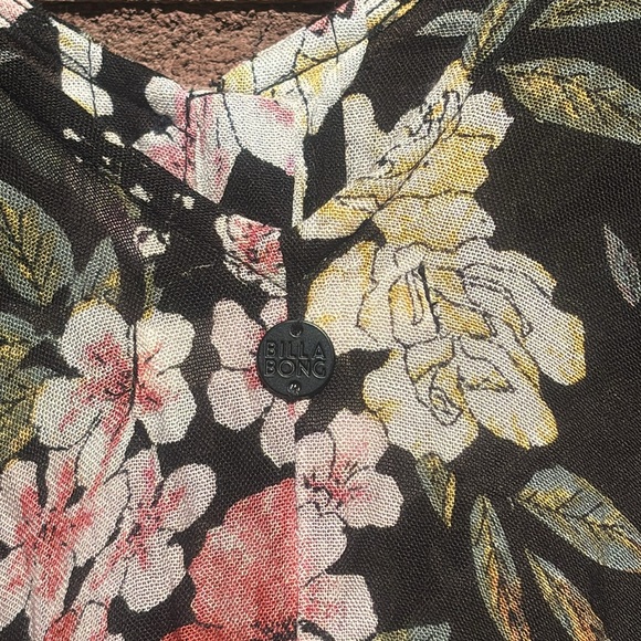 Billabong Dance on the Air Dress Floral Maxi Cottagecore Sleeveless Sheer Small - Picture 9 of 13